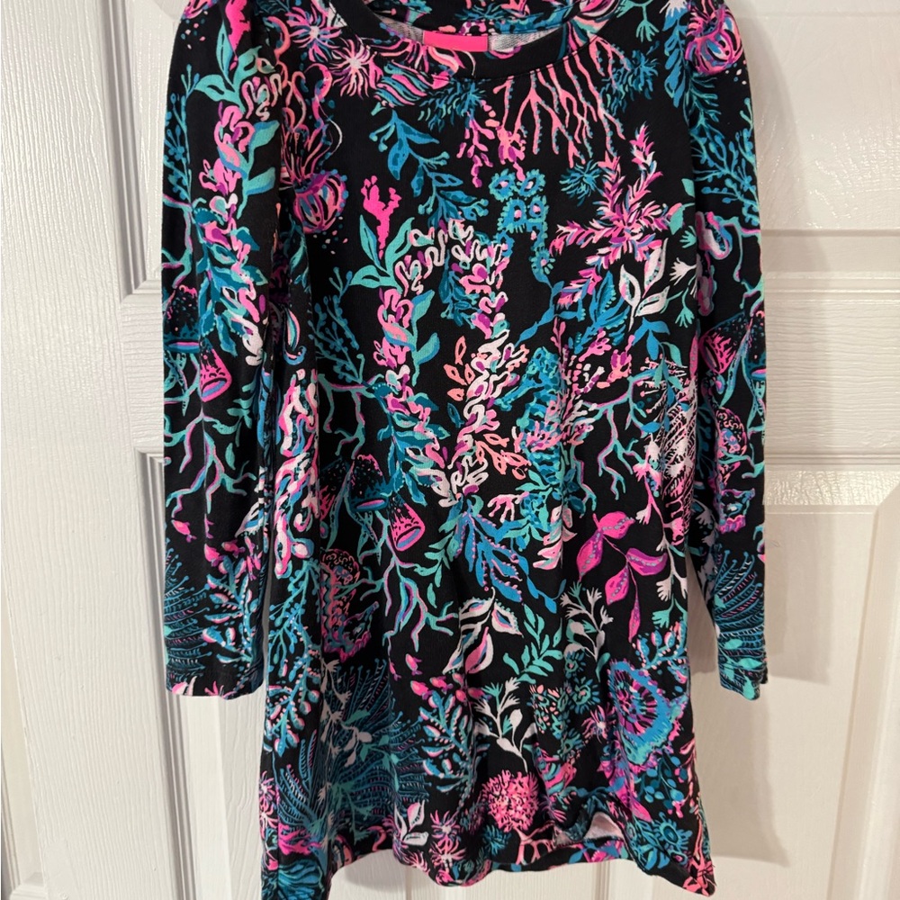 Lilly Pulitzer Pink Graphic Long Sleeve Dress